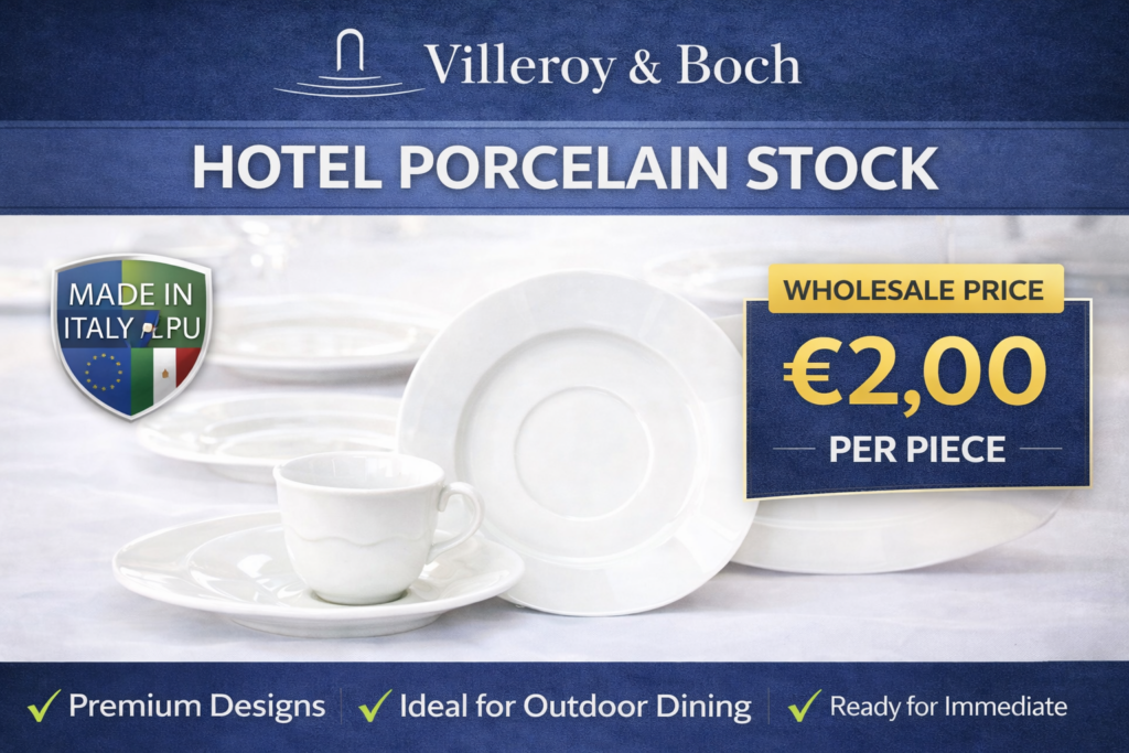 Villeroy & Boch Hotelporzellan Sonderposten – Großposten mit 50.645 Porzellanartikeln für Gastronomie, Hotels und Großhandel.