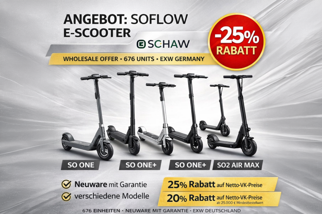 SoFlow E-Scooter Händlerposten Neuware Deutschland Großhandel