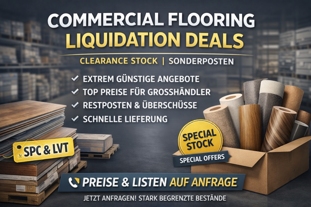 SPC LVT Bodenbelag Sonderposten Großhandel Lagerbestand Flooring