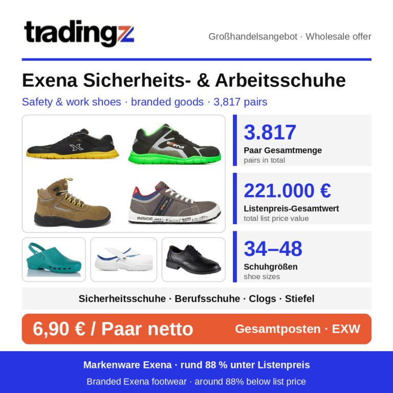 Exena Sicherheits- und Arbeitsschuhe – Großposten