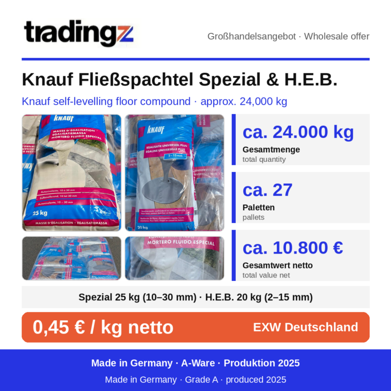 Knauf Fließspachtel Spezial und H.E.B. – Großposten