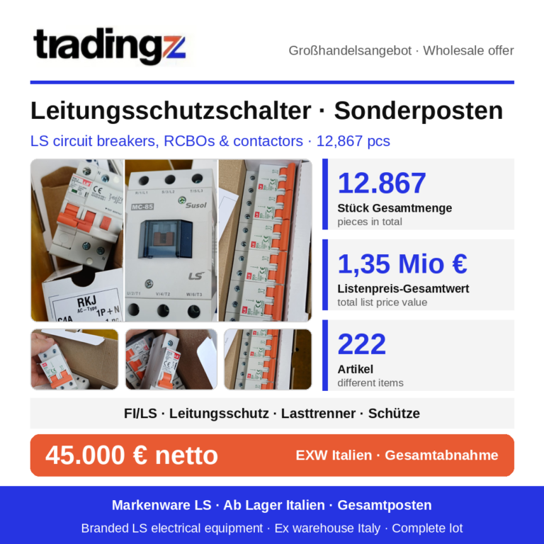 Leitungsschutzschalter und Elektrokomponenten – Sonderposten